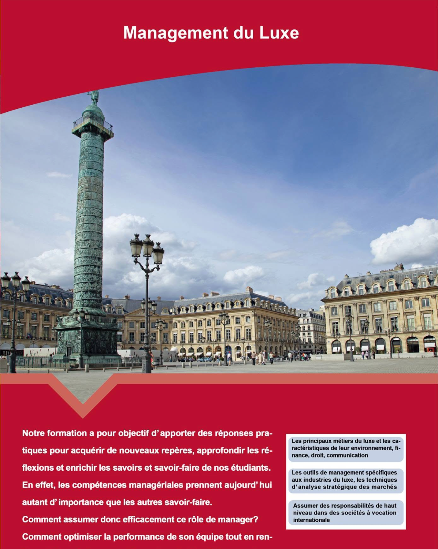 Management du Luxe - Paris Vendôme
